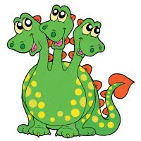 Цветной вариант раскраски змей горыныч трехголовый дракон