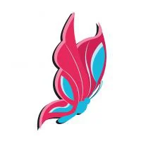 Цветной вариант раскраски простая бабочка