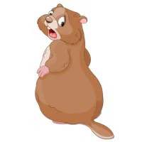 Цветной пример раскраски бобер испугался