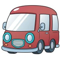 Цветной вариант раскраски минивэн автобус