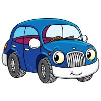 Цветной вариант раскраски ретро автомобиль