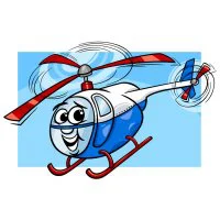 Цветной вариант раскраски детский вертолет