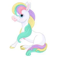 Цветной вариант раскраски пони милая лошадка