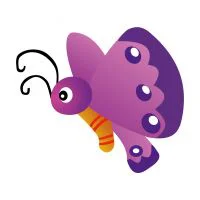 Цветной вариант раскраски рисунок бабочки