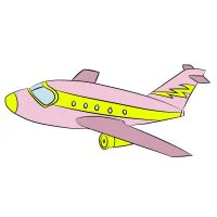 Цветной вариант раскраски пассажирский большой самолет