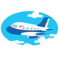 Цветной вариант раскраски пассажирский самолет