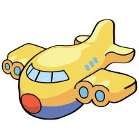 Цветной вариант раскраски самолет летит