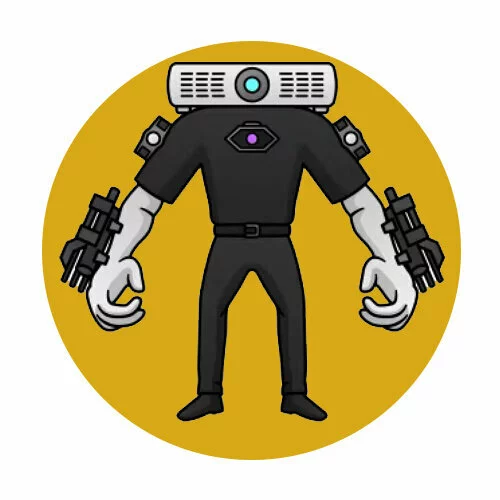 Цветной вариант раскраски скибиди проектор мэн