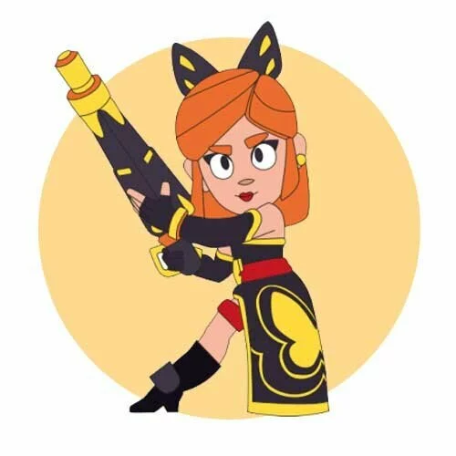 Цветной вариант раскраски бабочка пайпер браво старс