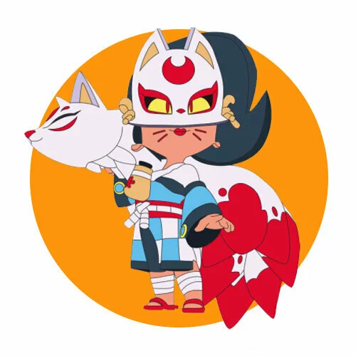 Цветной вариант раскраски браво старс кицунэ лола