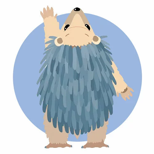 Цветной вариант раскраски ежик тянется