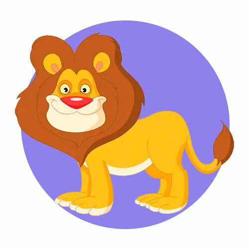 Цветной вариант раскраски лев как из мульика
