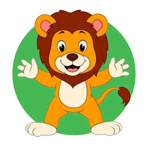 Цветной вариант раскраски львенок или лев