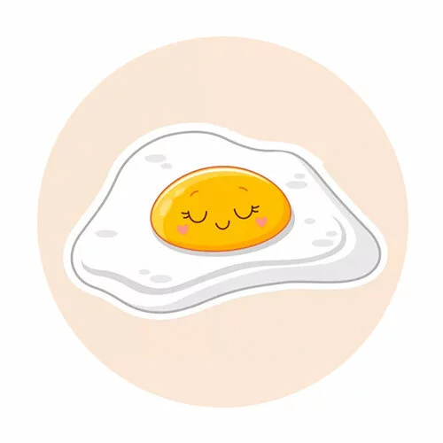 Цветной вариант раскраски яичница