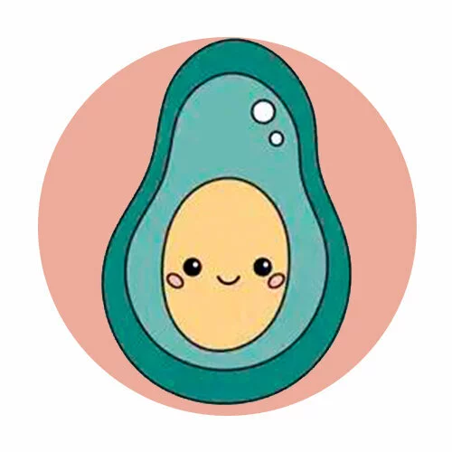 Цветной вариант раскраски авокадо по номерам