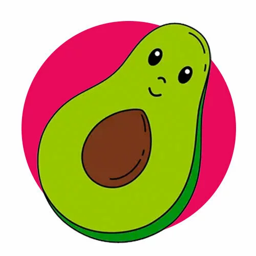 Цветной вариант раскраски малыш авокадо