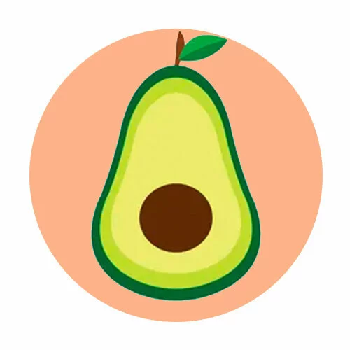 Цветной вариант раскраски авокадо в разрезе