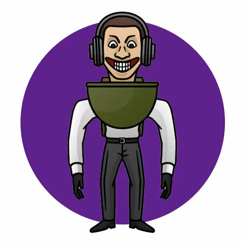 Цветной вариант раскраски headphones mutant наушники мутант скибиди