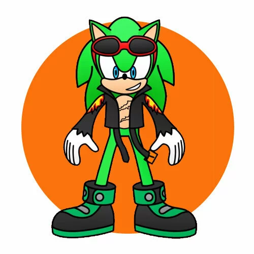 Цветной пример раскраски ёж скордж (соник)