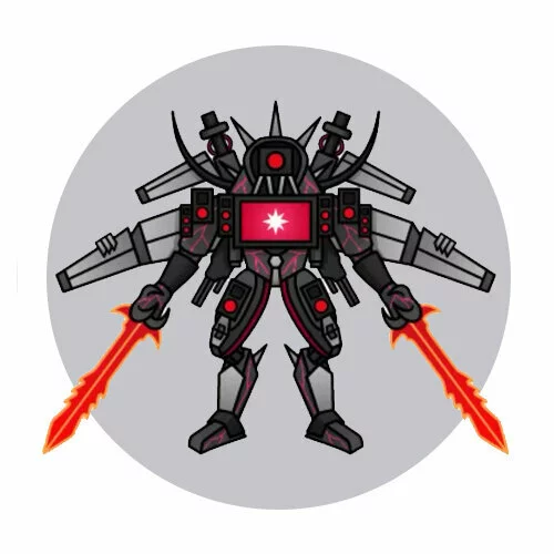 Цветной вариант раскраски трититан апгрейд скибиди