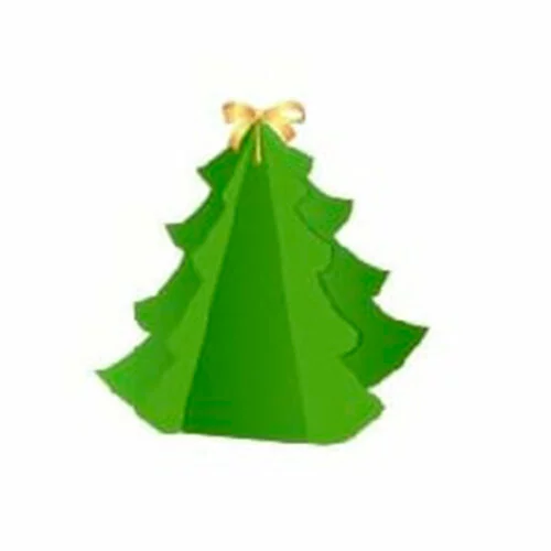 Цветной пример раскраски раскрась, вырежи и склей елка 3д