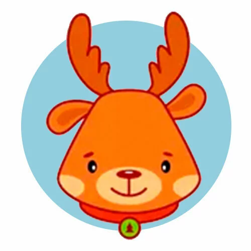 Цветной вариант раскраски голова мордочка оленя