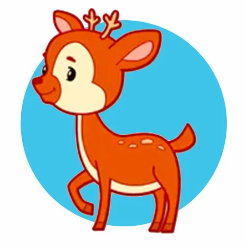 Цветной пример раскраски маленький олень