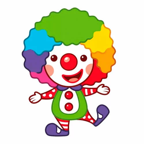 Цветной пример раскраски легкая раскраска клоун