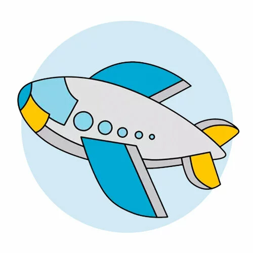 Цветной пример раскраски легкая раскраска самолет