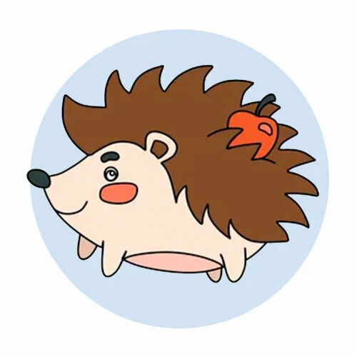 Цветной пример раскраски легкая раскраска ежика