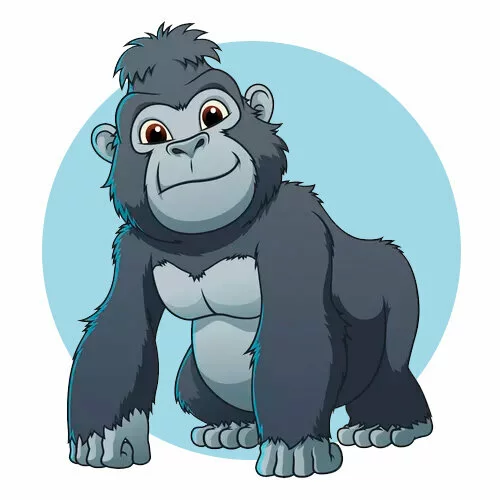 Цветной вариант раскраски красивая обезьянка