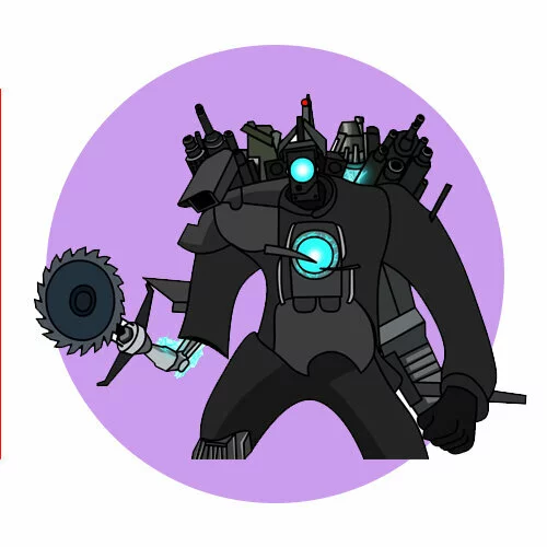 Цветной вариант раскраски титан камерамен  скибиди