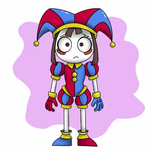 Цветной вариант раскраски помни удивительный цифровой цирк