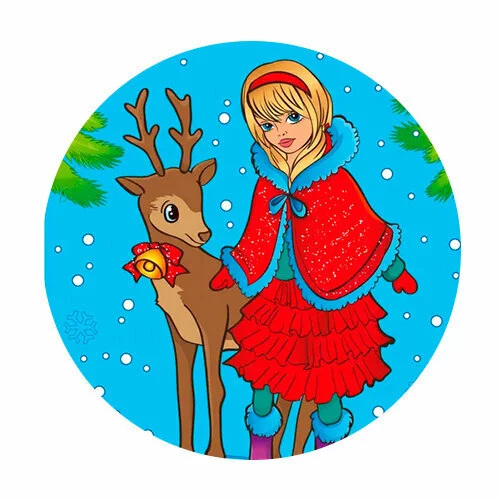 Цветной вариант раскраски снегурочка под снегом