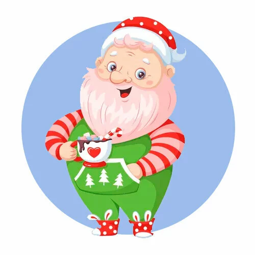 Цветной пример раскраски дедушка мороз