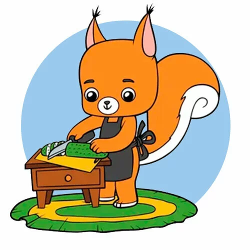 Цветной пример раскраски белка вегетарианец