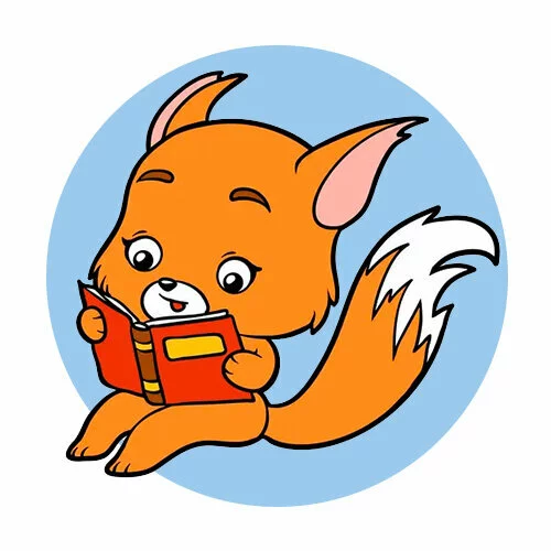 Цветной вариант раскраски белка читает книгу