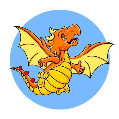 Цветной пример раскраски дракон в полете