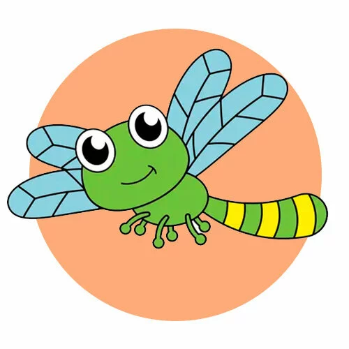 Цветной вариант раскраски обведи стрекозу