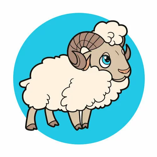 Цветной вариант раскраски настырный баран