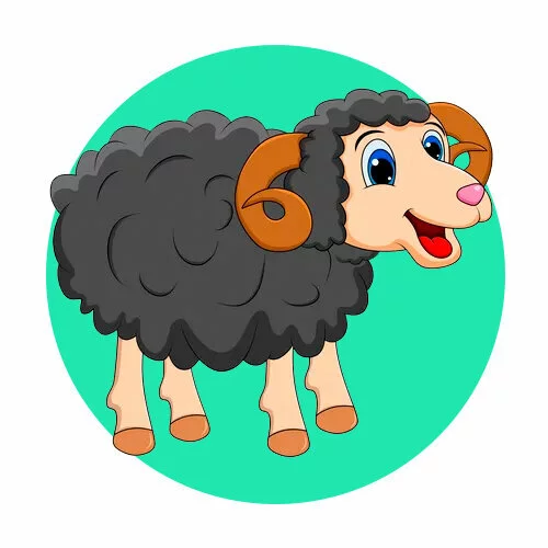 Цветной пример раскраски беее баран