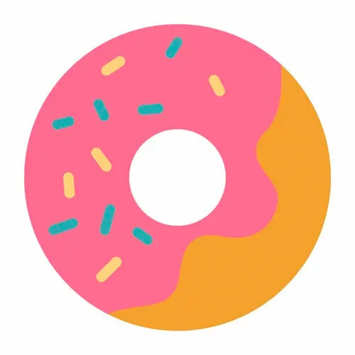 Цветной пример раскраски пончик съедобный