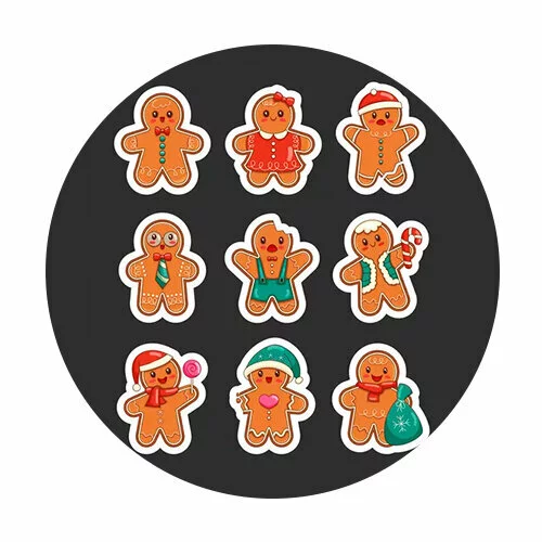 Цветной пример раскраски пряничные человечки