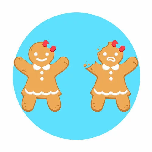 Цветной пример раскраски пряники-человекчки