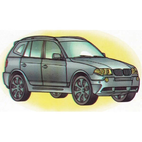 Цветной пример раскраски бмв х3