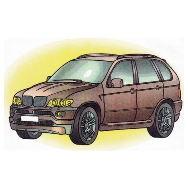 Цветной пример раскраски бмв х5