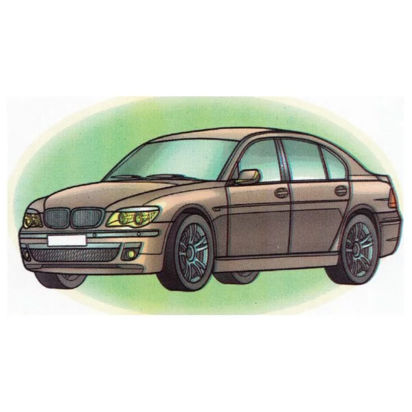 Цветной пример раскраски bmw 760 li