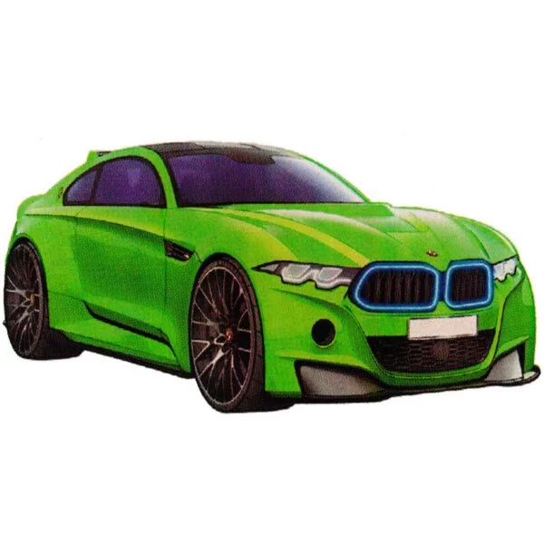 Цветной вариант раскраски bmw m4 cs