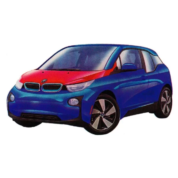 Цветной вариант раскраски bmw i3