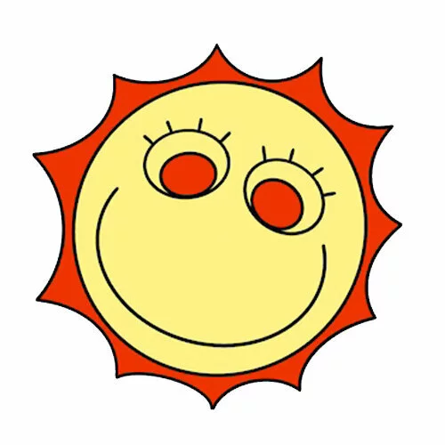 Цветной вариант раскраски солнце удивительный цифровой цирк